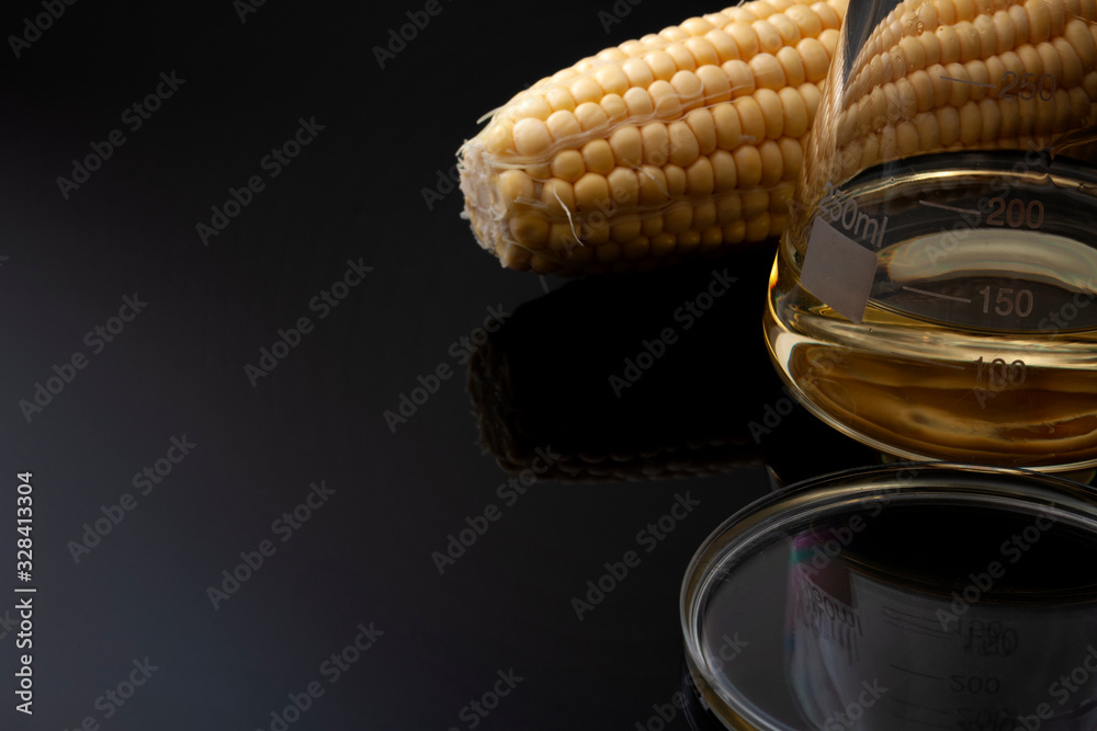 Ethanol as renewable fuel, sustainable green alternative to fossil