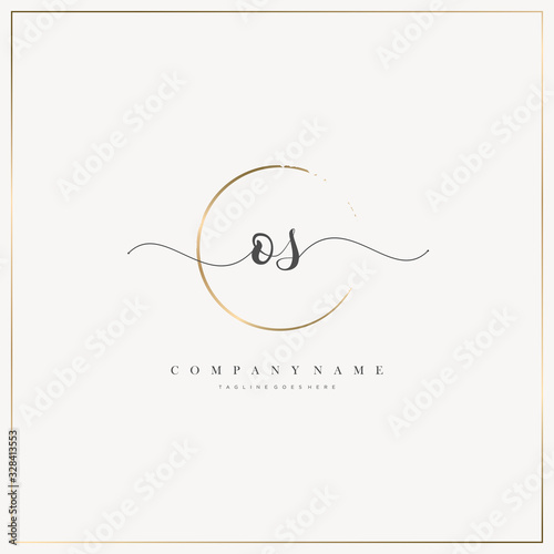 OS Initial Letter handwriting logo hand drawn template vector, logo for beauty, cosmetics, wedding, fashion and business