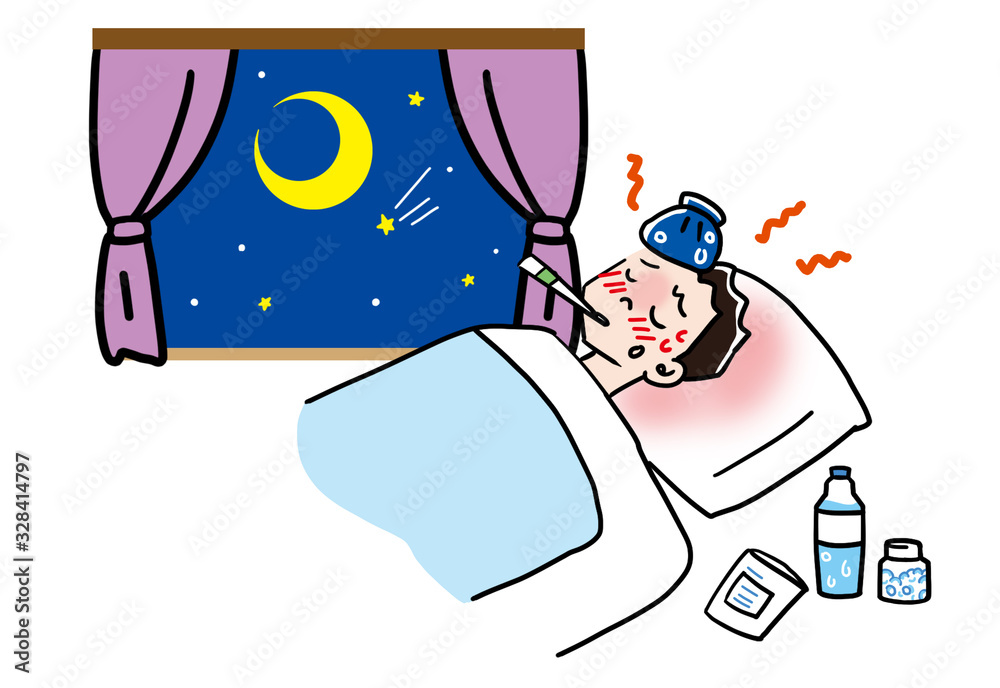 寝込む男性 Stock イラスト Adobe Stock