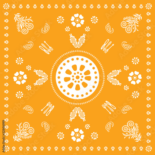 Georgian traditional ornaments. Vector Ornament With Caucasian Motifs. Persian colored carpet.Vector, Illustration.  Rich ornament for fabric design, handmade, interior decoration