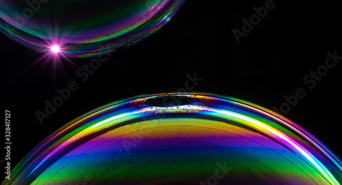 Colourful abstract background with soap bubble