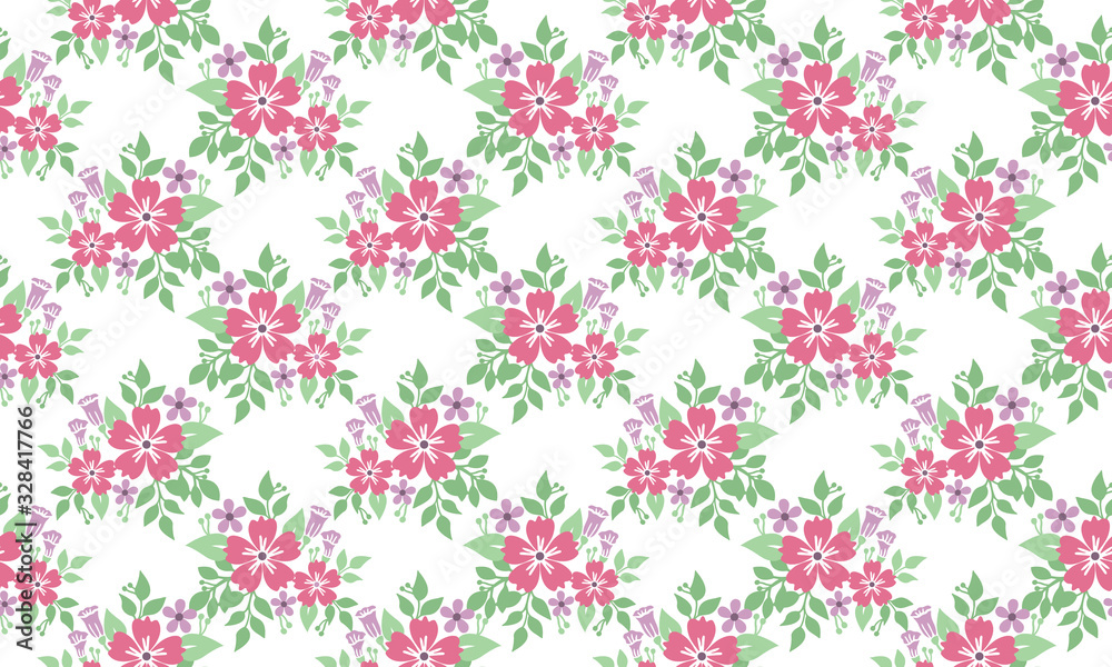 Template design for Botanical leaf, with beautiful flower pattern background design.