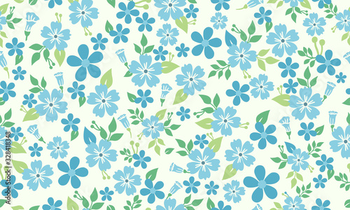 Seamless pattern background for Botanical leaf, with flower decor.
