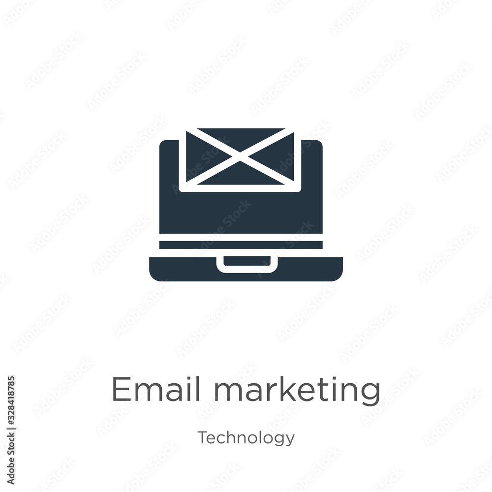Email marketing icon vector. Trendy flat email marketing icon from technology collection isolated on white background. Vector illustration can be used for web and mobile graphic design, logo, eps10 Email marketing icon vector. Trendy flat email marketing icon from technology collection isolated on white background. Vector illustration can be used for web and mobile graphic design, logo, eps10
