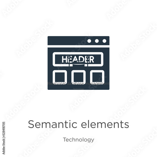 Semantic elements icon vector. Trendy flat semantic elements icon from technology collection isolated on white background. Vector illustration can be used for web and mobile graphic design, logo,