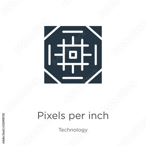 Pixels per inch icon vector. Trendy flat pixels per inch icon from technology collection isolated on white background. Vector illustration can be used for web and mobile graphic design, logo, eps10