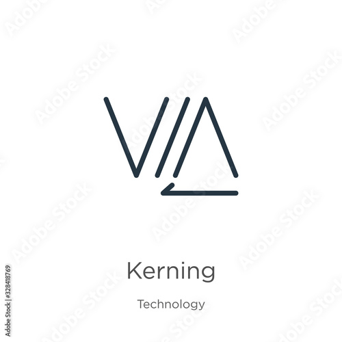 Kerning icon vector. Trendy flat kerning icon from technology collection isolated on white background. Vector illustration can be used for web and mobile graphic design, logo, eps10
