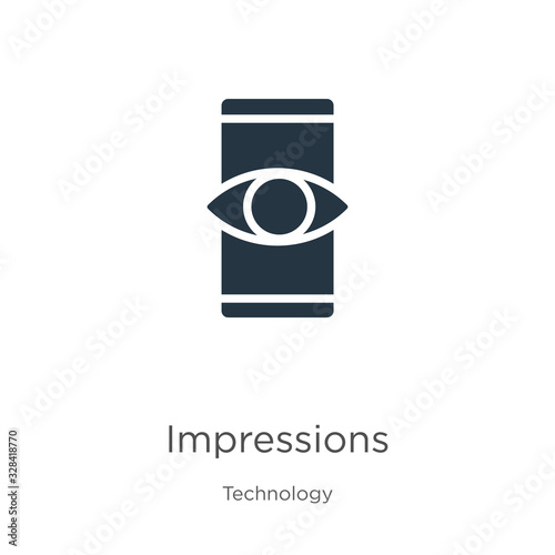 Impressions icon vector. Trendy flat impressions icon from technology collection isolated on white background. Vector illustration can be used for web and mobile graphic design, logo, eps10