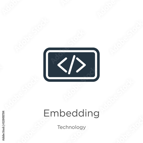 Embedding icon vector. Trendy flat embedding icon from technology collection isolated on white background. Vector illustration can be used for web and mobile graphic design, logo, eps10