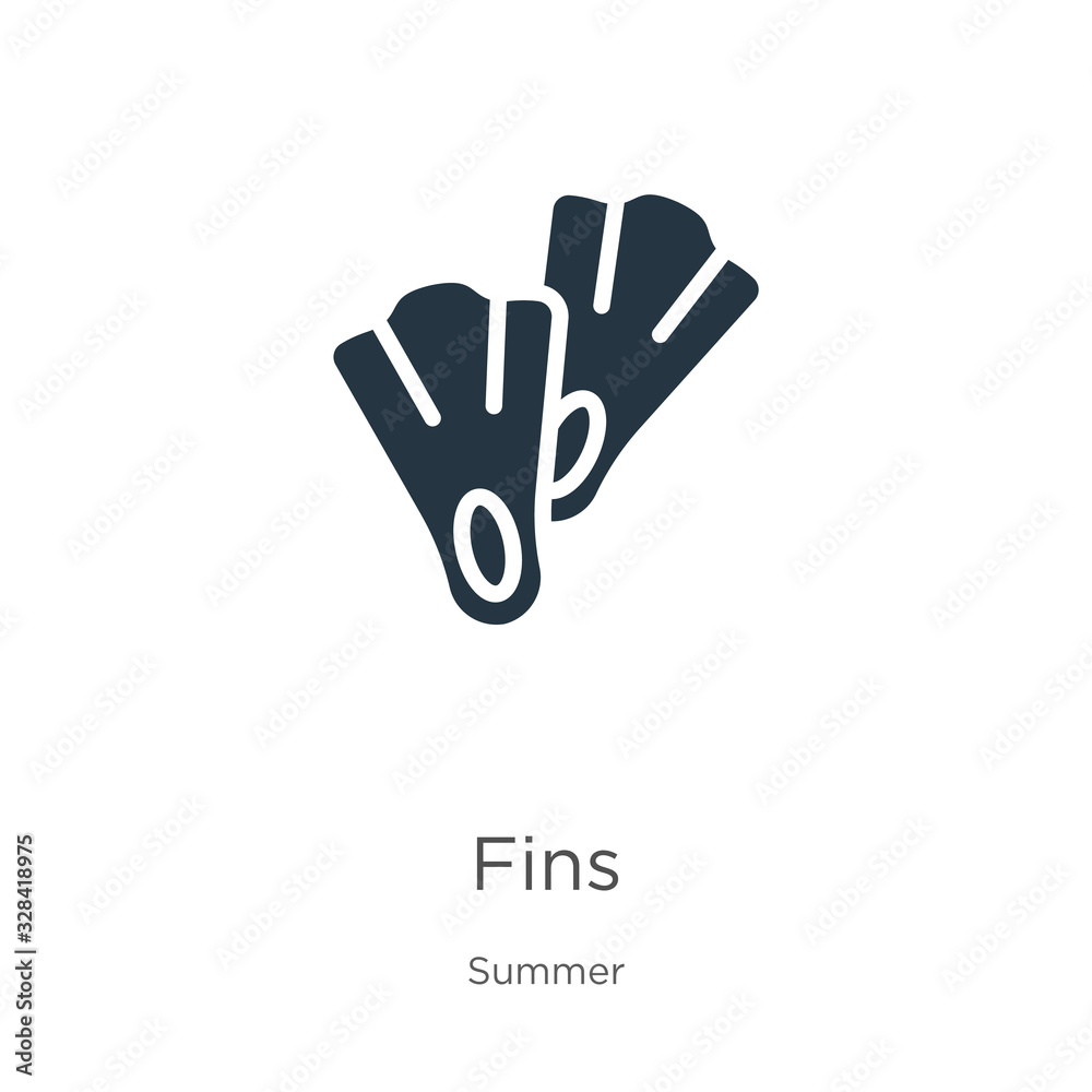 Fins icon vector. Trendy flat fins icon from summer collection isolated on white background. Vector illustration can be used for web and mobile graphic design, logo, eps10 Fins icon vector. Trendy flat fins icon from summer collection isolated on white background. Vector illustration can be used for web and mobile graphic design, logo, eps10