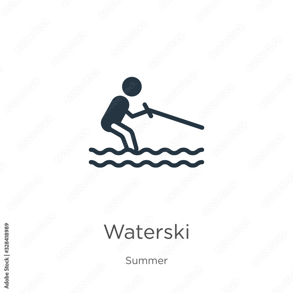 Waterski icon vector. Trendy flat waterski icon from summer collection isolated on white background. Vector illustration can be used for web and mobile graphic design, logo, eps10
