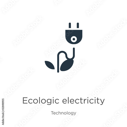 Ecologic electricity icon vector. Trendy flat ecologic electricity icon from technology collection isolated on white background. Vector illustration can be used for web and mobile graphic design,