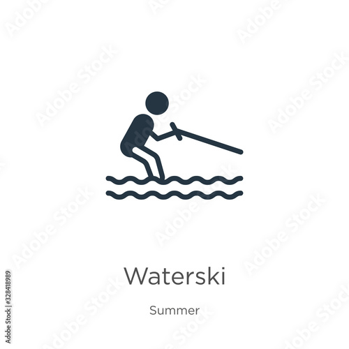 Waterski icon vector. Trendy flat waterski icon from summer collection isolated on white background. Vector illustration can be used for web and mobile graphic design, logo, eps10