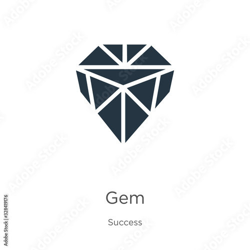 Gem icon vector. Trendy flat gem icon from success collection isolated on white background. Vector illustration can be used for web and mobile graphic design, logo, eps10