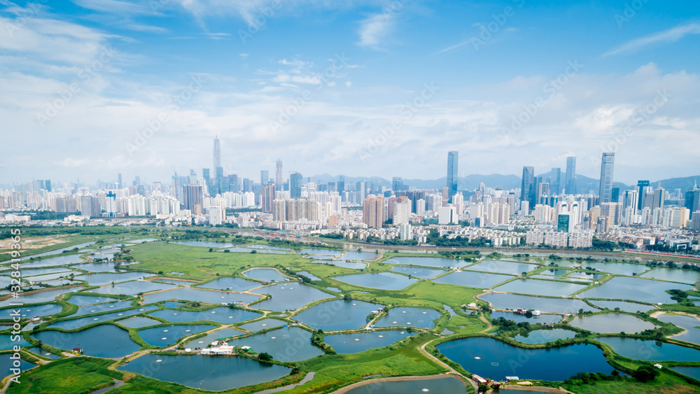 Obraz premium Piękny krajobraz na tle nieba w Shenzhen w Chinach