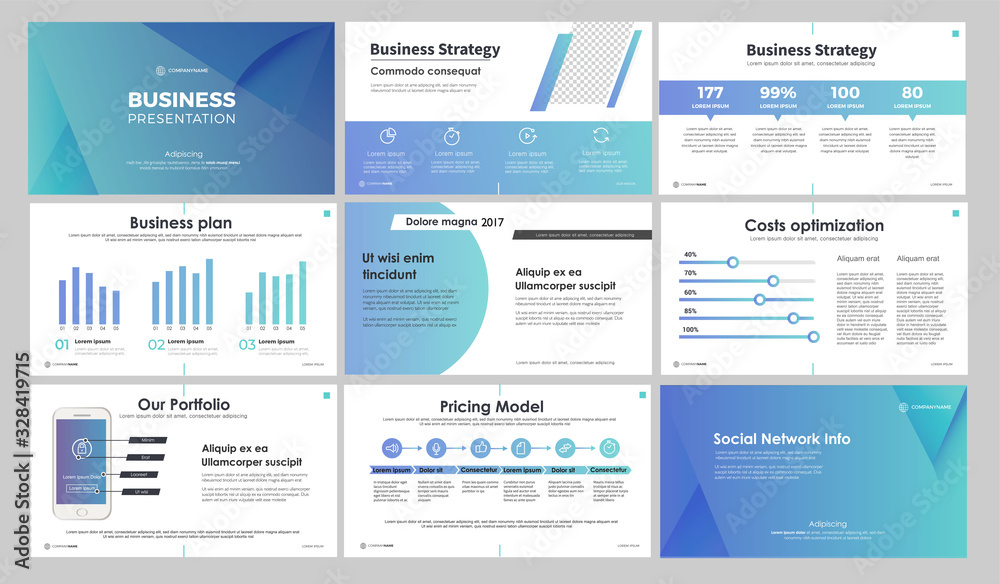 Blue presentation templates elements on a white background. Vector infographics. Use in Presentation, flyer and leaflet, corporate report, marketing, advertising, annual report, banner. - obrazy, fototapety, plakaty 