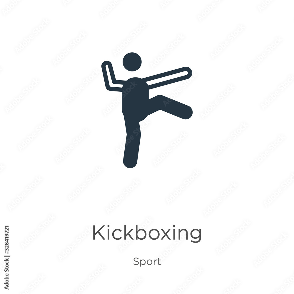Kickboxing icon vector. Trendy flat kickboxing icon from sport collection isolated on white background. Vector illustration can be used for web and mobile graphic design, logo, eps10 Kickboxing icon vector. Trendy flat kickboxing icon from sport collection isolated on white background. Vector illustration can be used for web and mobile graphic design, logo, eps10