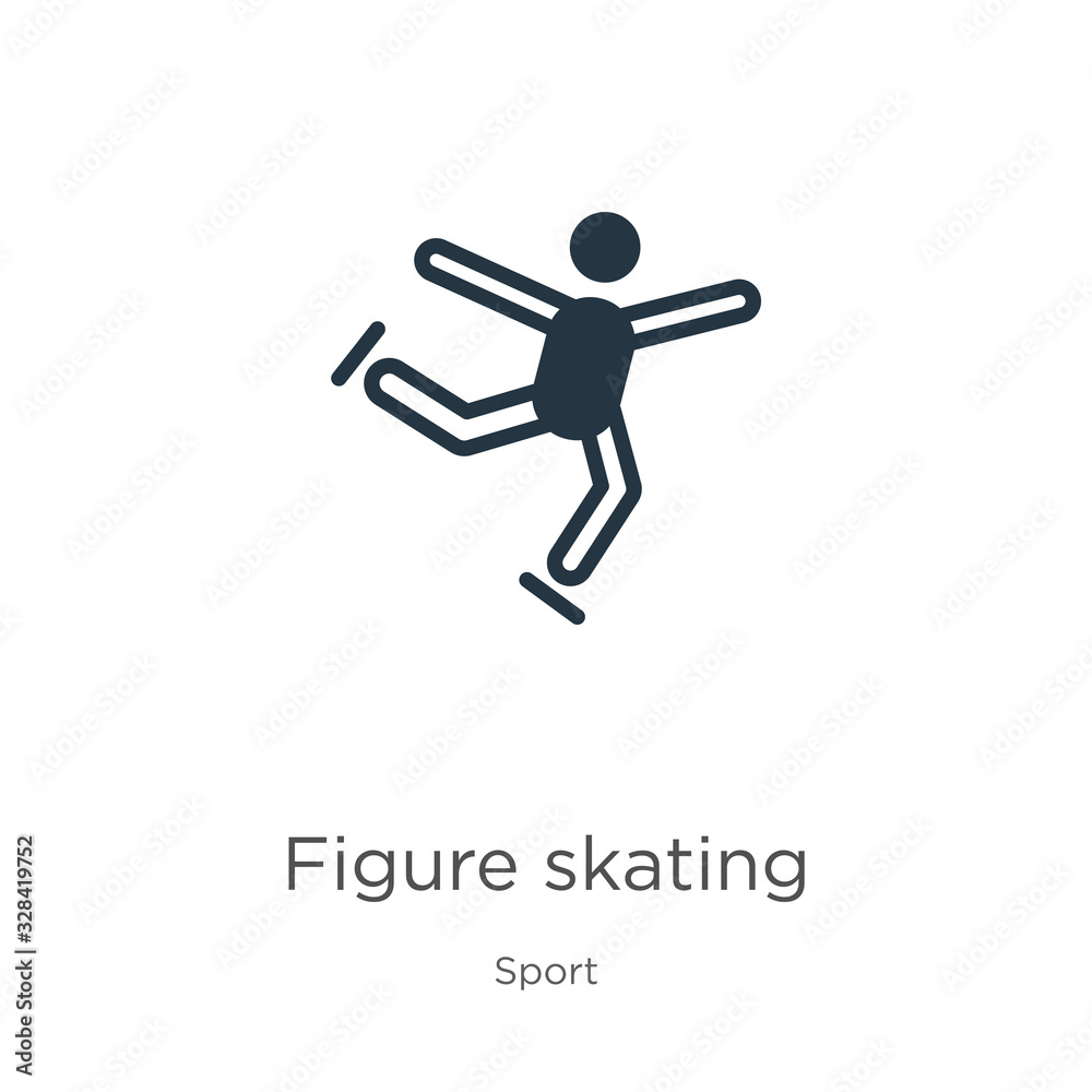 Figure skating icon vector. Trendy flat figure skating icon from sport collection isolated on white background. Vector illustration can be used for web and mobile graphic design, logo, eps10 Figure skating icon vector. Trendy flat figure skating icon from sport collection isolated on white background. Vector illustration can be used for web and mobile graphic design, logo, eps10