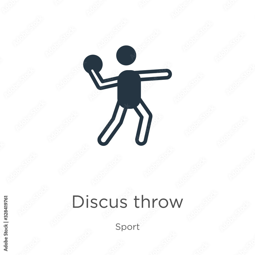 Discus throw icon vector. Trendy flat discus throw icon from sport collection isolated on white background. Vector illustration can be used for web and mobile graphic design, logo, eps10 Discus throw icon vector. Trendy flat discus throw icon from sport collection isolated on white background. Vector illustration can be used for web and mobile graphic design, logo, eps10