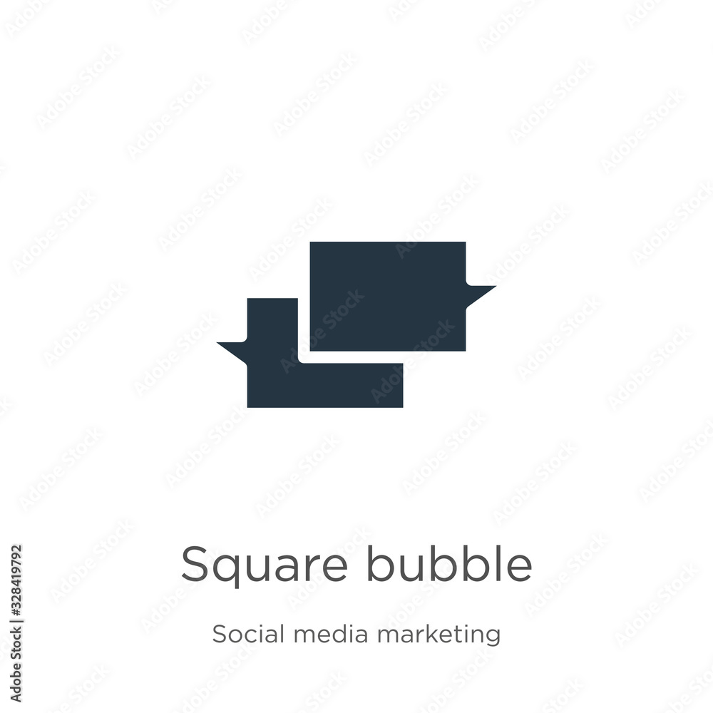 Square bubble icon vector. Trendy flat square bubble icon from social collection isolated on white background. Vector illustration can be used for web and mobile graphic design, logo, eps10