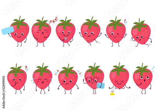 Fresh strawberries, berries, natural product