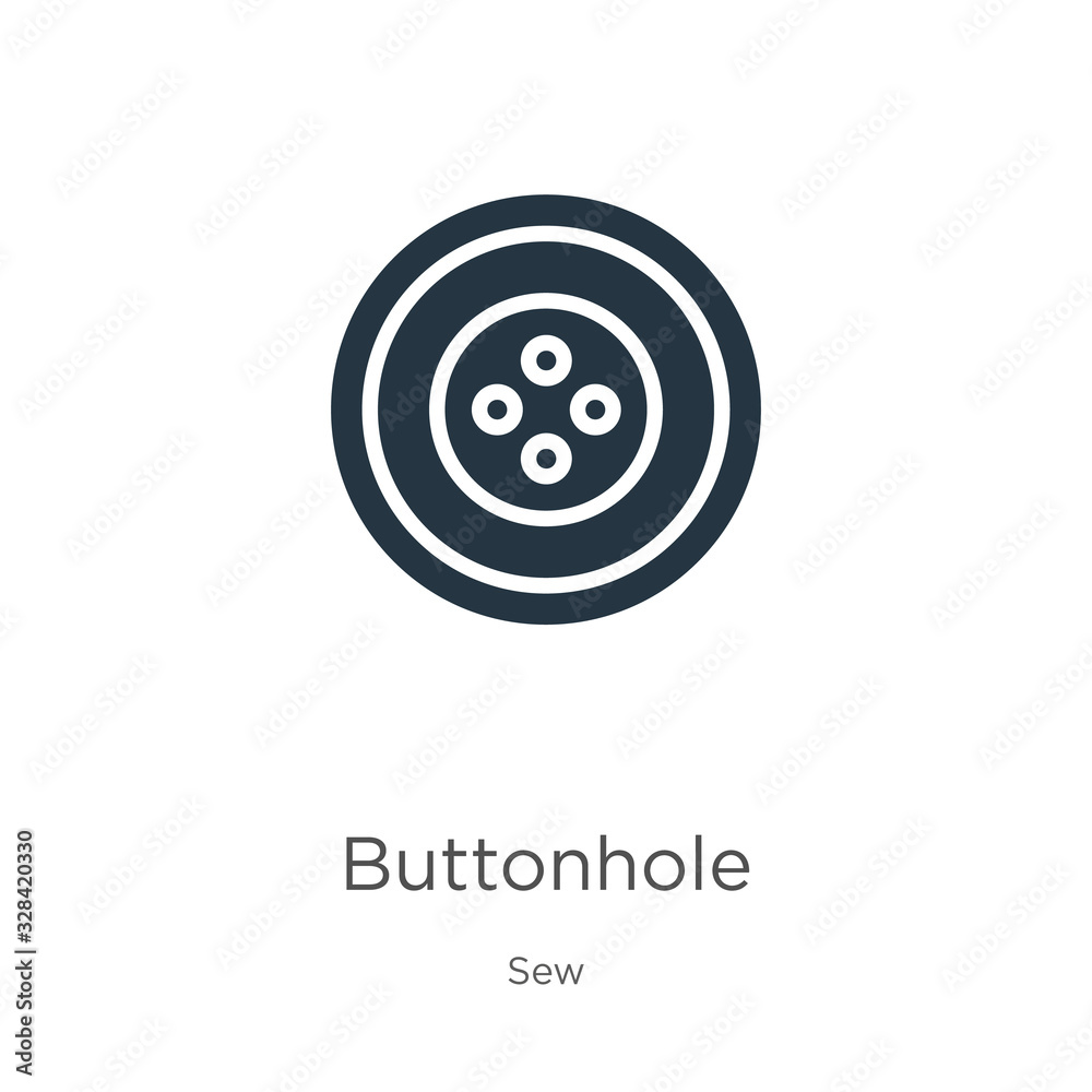 Buttonhole icon vector. Trendy flat buttonhole icon from sew collection isolated on white background. Vector illustration can be used for web and mobile graphic design, logo, eps10