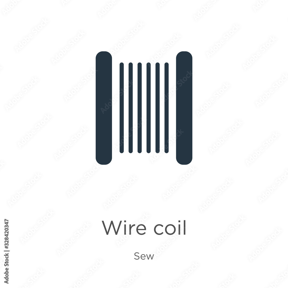 Wire coil icon vector. Trendy flat wire coil icon from sew collection isolated on white background. Vector illustration can be used for web and mobile graphic design, logo, eps10 Wire coil icon vector. Trendy flat wire coil icon from sew collection isolated on white background. Vector illustration can be used for web and mobile graphic design, logo, eps10