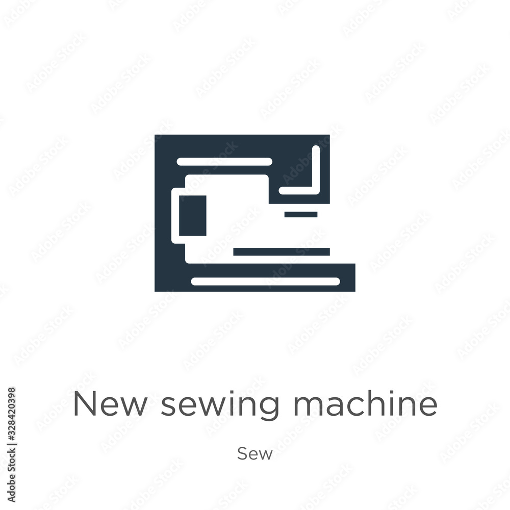 New sewing machine icon vector. Trendy flat new sewing machine icon from sew collection isolated on white background. Vector illustration can be used for web and mobile graphic design, logo, eps10 New sewing machine icon vector. Trendy flat new sewing machine icon from sew collection isolated on white background. Vector illustration can be used for web and mobile graphic design, logo, eps10