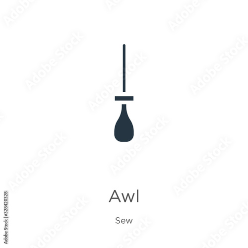 Awl icon vector. Trendy flat awl icon from sew collection isolated on white background. Vector illustration can be used for web and mobile graphic design, logo, eps10