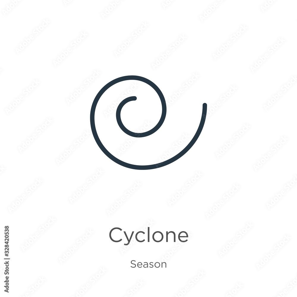 Cyclone icon vector. Trendy flat cyclone icon from season collection isolated on white background. Vector illustration can be used for web and mobile graphic design, logo, eps10 Cyclone icon vector. Trendy flat cyclone icon from season collection isolated on white background. Vector illustration can be used for web and mobile graphic design, logo, eps10