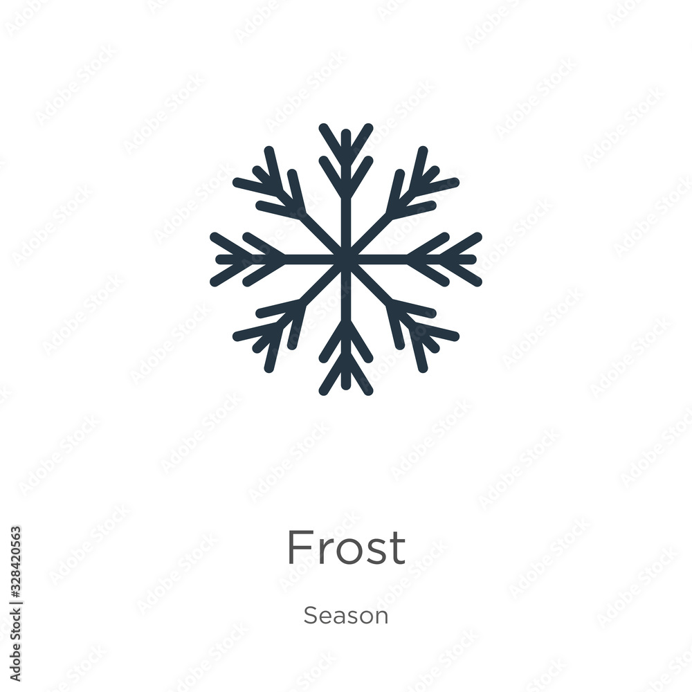 Frost icon vector. Trendy flat frost icon from season collection isolated on white background. Vector illustration can be used for web and mobile graphic design, logo, eps10 Frost icon vector. Trendy flat frost icon from season collection isolated on white background. Vector illustration can be used for web and mobile graphic design, logo, eps10