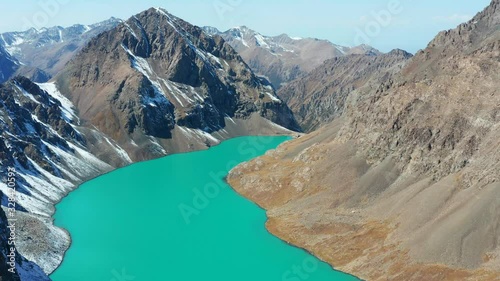 drone emerald green of alakul lake  photo