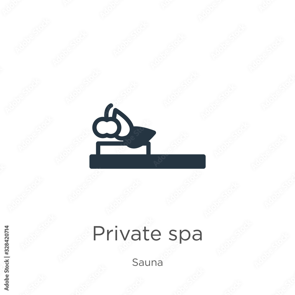 Private spa icon vector. Trendy flat private spa icon from sauna collection isolated on white background. Vector illustration can be used for web and mobile graphic design, logo, eps10