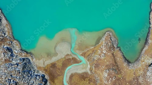 drone emerald green of alakul lake  photo