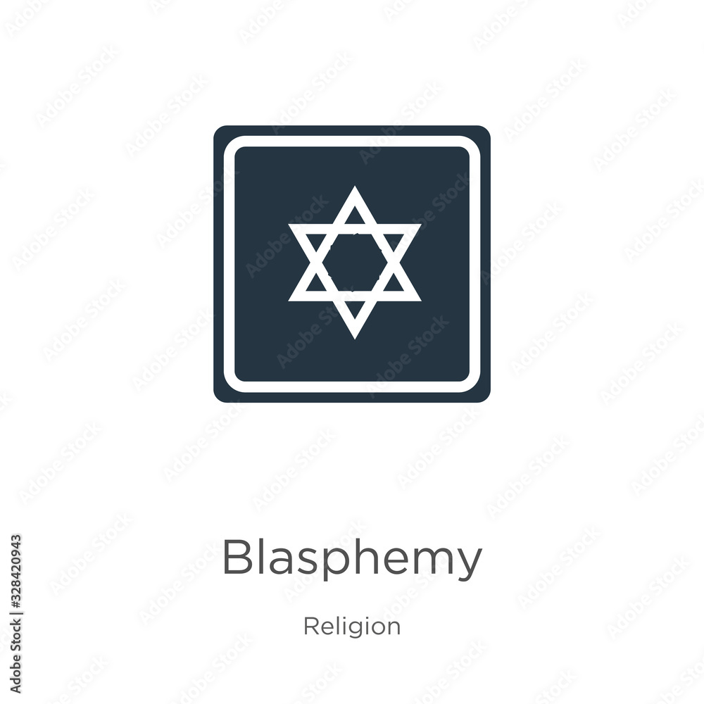 Blasphemy icon vector. Trendy flat blasphemy icon from religion collection isolated on white background. Vector illustration can be used for web and mobile graphic design, logo, eps10 Blasphemy icon vector. Trendy flat blasphemy icon from religion collection isolated on white background. Vector illustration can be used for web and mobile graphic design, logo, eps10