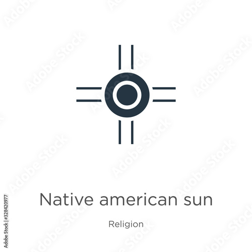 Native american sun icon vector. Trendy flat native american sun icon from religion collection isolated on white background. Vector illustration can be used for web and mobile graphic design, logo,