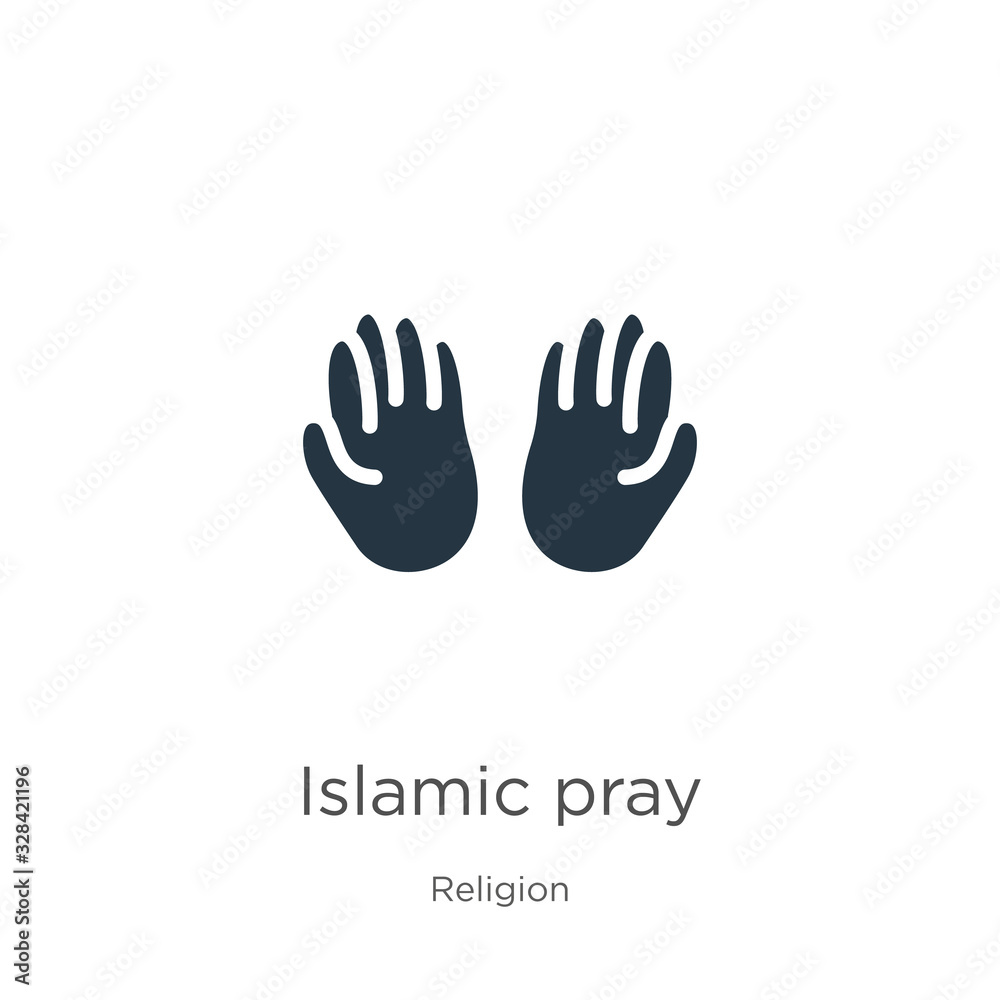 Islamic pray icon vector. Trendy flat islamic pray icon from religion collection isolated on white background. Vector illustration can be used for web and mobile graphic design, logo, eps10 Islamic pray icon vector. Trendy flat islamic pray icon from religion collection isolated on white background. Vector illustration can be used for web and mobile graphic design, logo, eps10