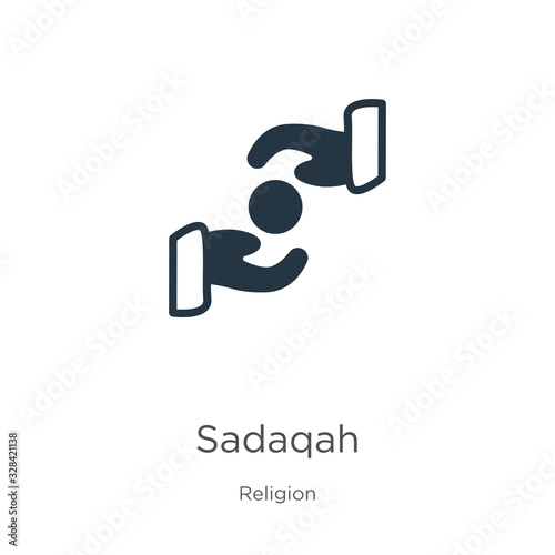 Sadaqah icon vector. Trendy flat sadaqah icon from religion collection isolated on white background. Vector illustration can be used for web and mobile graphic design, logo, eps10