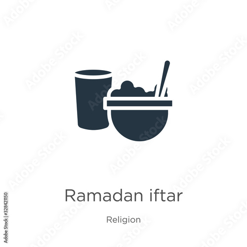 Ramadan iftar icon vector. Trendy flat ramadan iftar icon from religion collection isolated on white background. Vector illustration can be used for web and mobile graphic design, logo, eps10