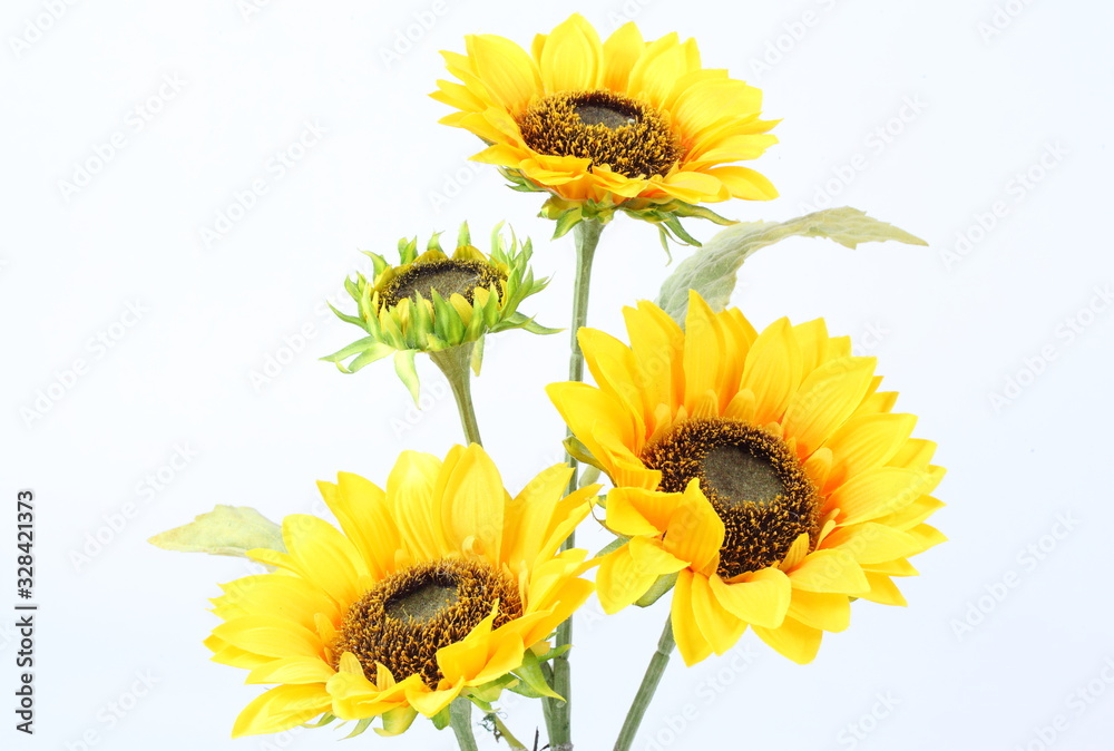 Fototapeta premium Artificial sunflower isolated on white background