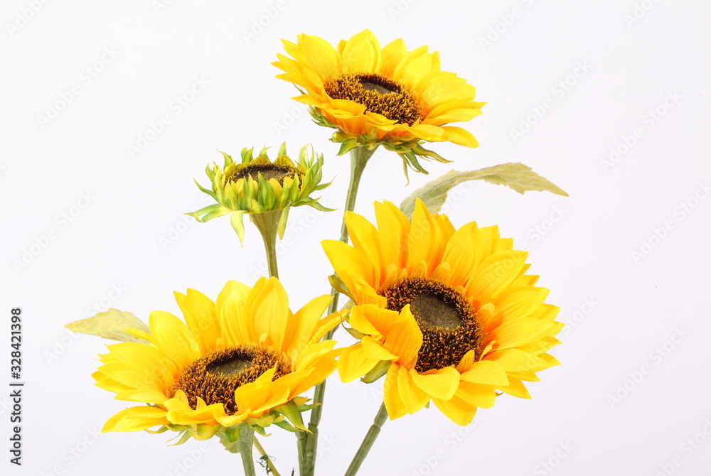 Fototapeta premium Artificial sunflower isolated on white background