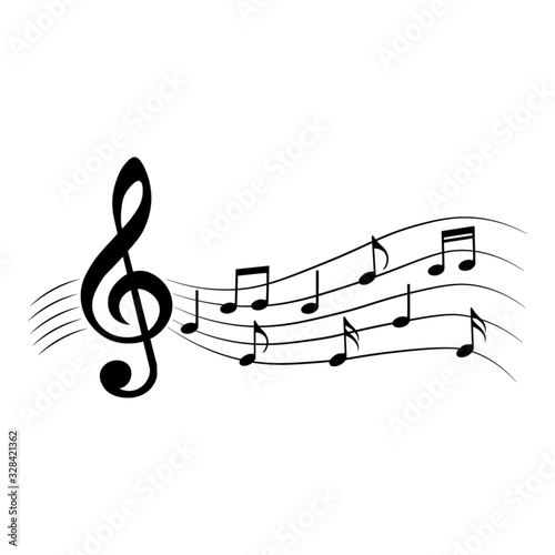 Music notes, design element, vector illustration.