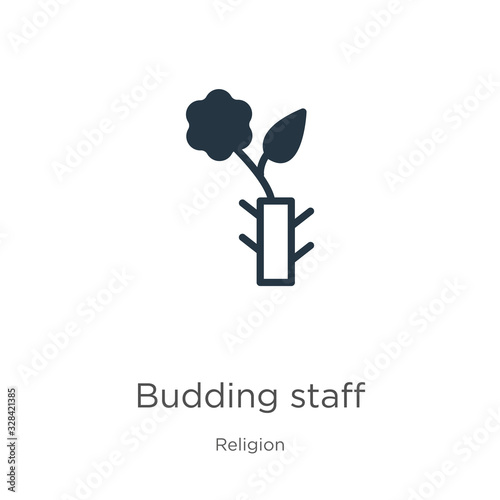 Budding staff icon vector. Trendy flat budding staff icon from religion collection isolated on white background. Vector illustration can be used for web and mobile graphic design, logo, eps10