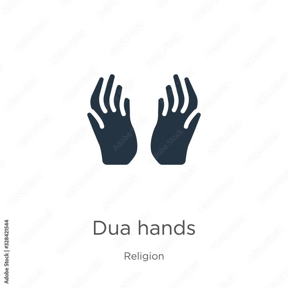 Dua hands icon vector. Trendy flat dua hands icon from religion collection isolated on white background. Vector illustration can be used for web and mobile graphic design, logo, eps10 Dua hands icon vector. Trendy flat dua hands icon from religion collection isolated on white background. Vector illustration can be used for web and mobile graphic design, logo, eps10