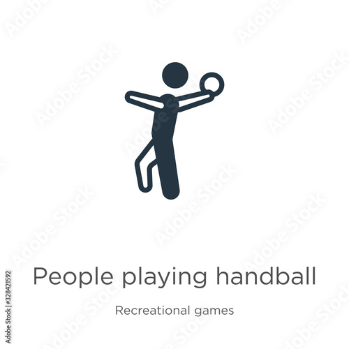 People playing handball icon vector. Trendy flat people playing handball icon from recreational games collection isolated on white background. Vector illustration can be used for web and mobile