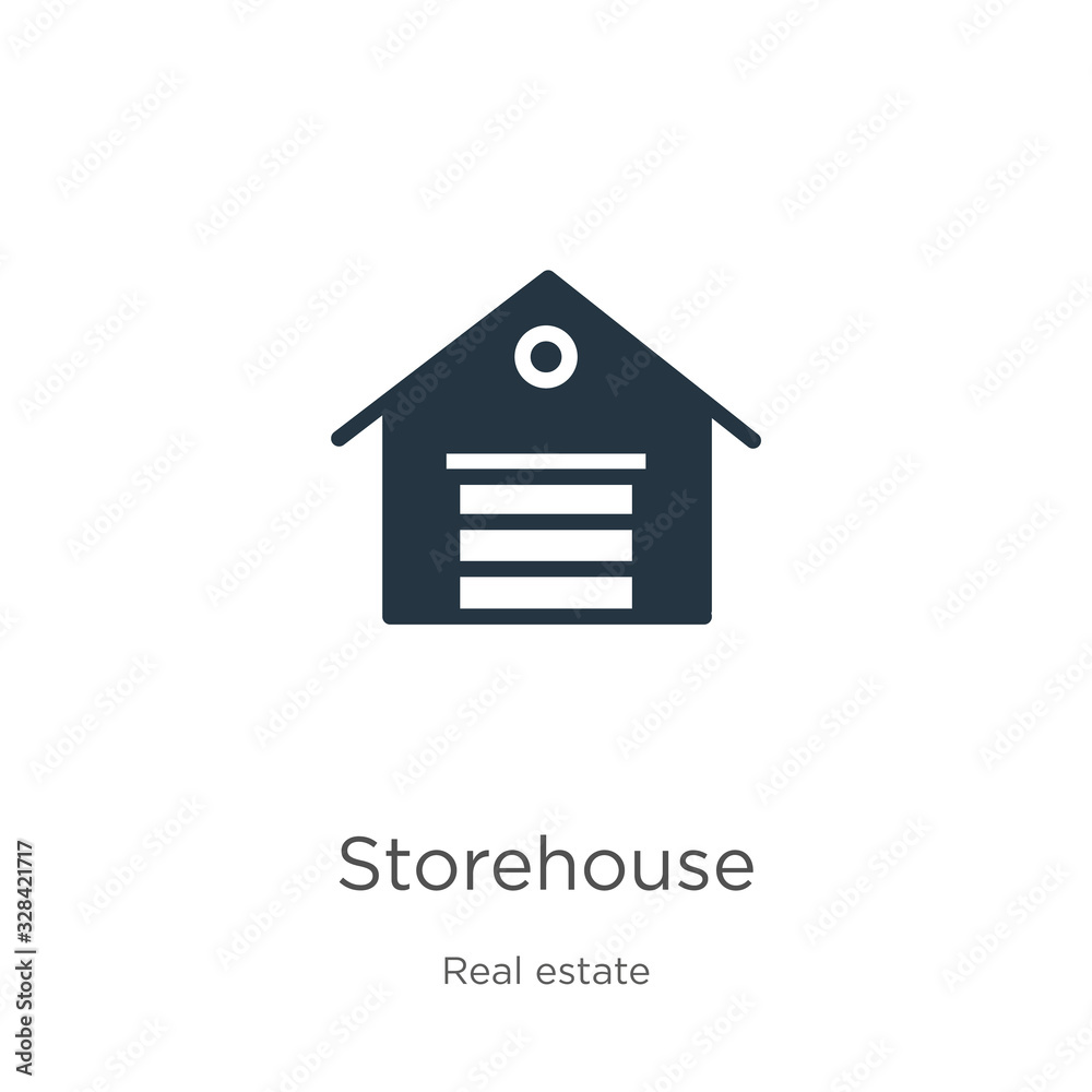 Storehouse icon vector. Trendy flat storehouse icon from real estate collection isolated on white background. Vector illustration can be used for web and mobile graphic design, logo, eps10