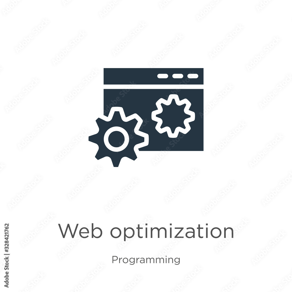 Web optimization icon vector. Trendy flat web optimization icon from programming collection isolated on white background. Vector illustration can be used for web and mobile graphic design, logo, eps10 Web optimization icon vector. Trendy flat web optimization icon from programming collection isolated on white background. Vector illustration can be used for web and mobile graphic design, logo, eps10