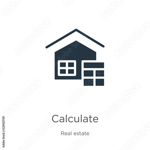 Calculate icon vector. Trendy flat calculate icon from real estate collection isolated on white background. Vector illustration can be used for web and mobile graphic design, logo, eps10