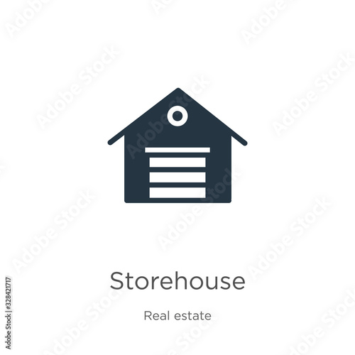 Storehouse icon vector. Trendy flat storehouse icon from real estate collection isolated on white background. Vector illustration can be used for web and mobile graphic design, logo, eps10