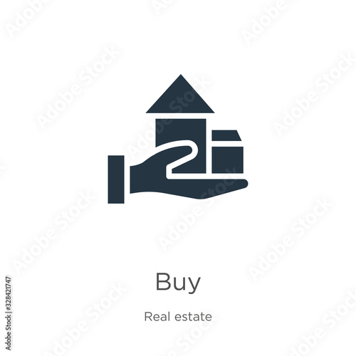 Buy icon vector. Trendy flat buy icon from real estate collection isolated on white background. Vector illustration can be used for web and mobile graphic design, logo, eps10